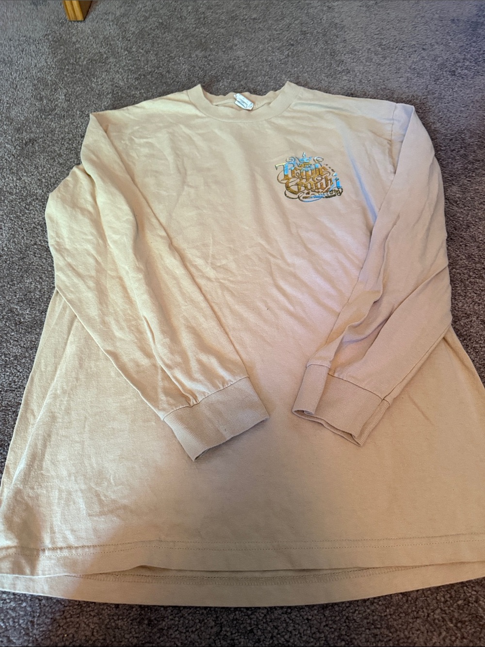 Beige Graphic Long Sleeve Tee